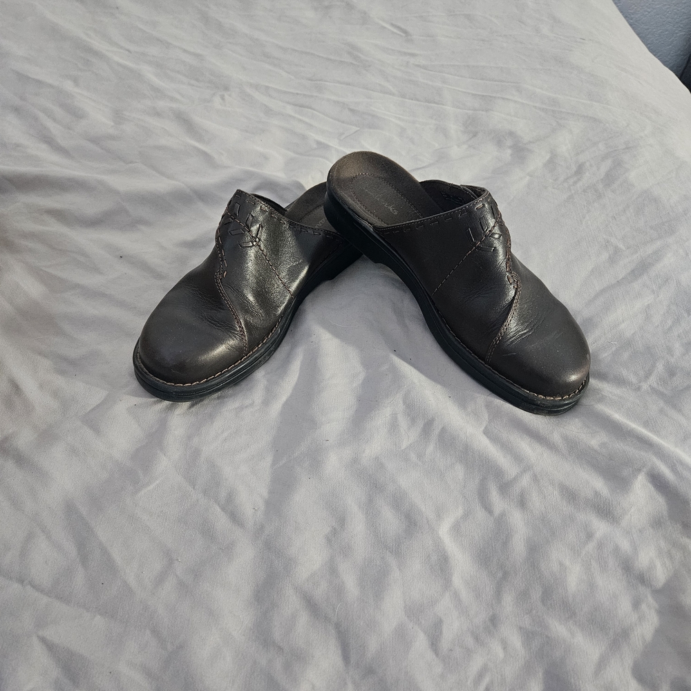 Clarks Dark Brown Leather Slip-On Loafers